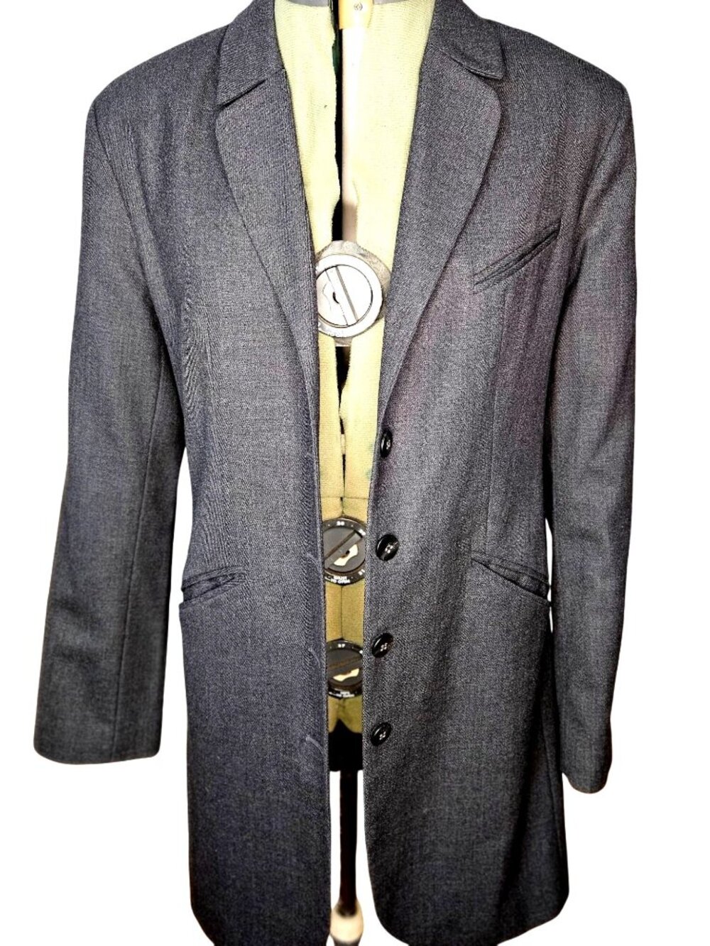 Spiegel Design Studio Womens Wool Blazer Coat Charcoal Gray tailored, slim fit m